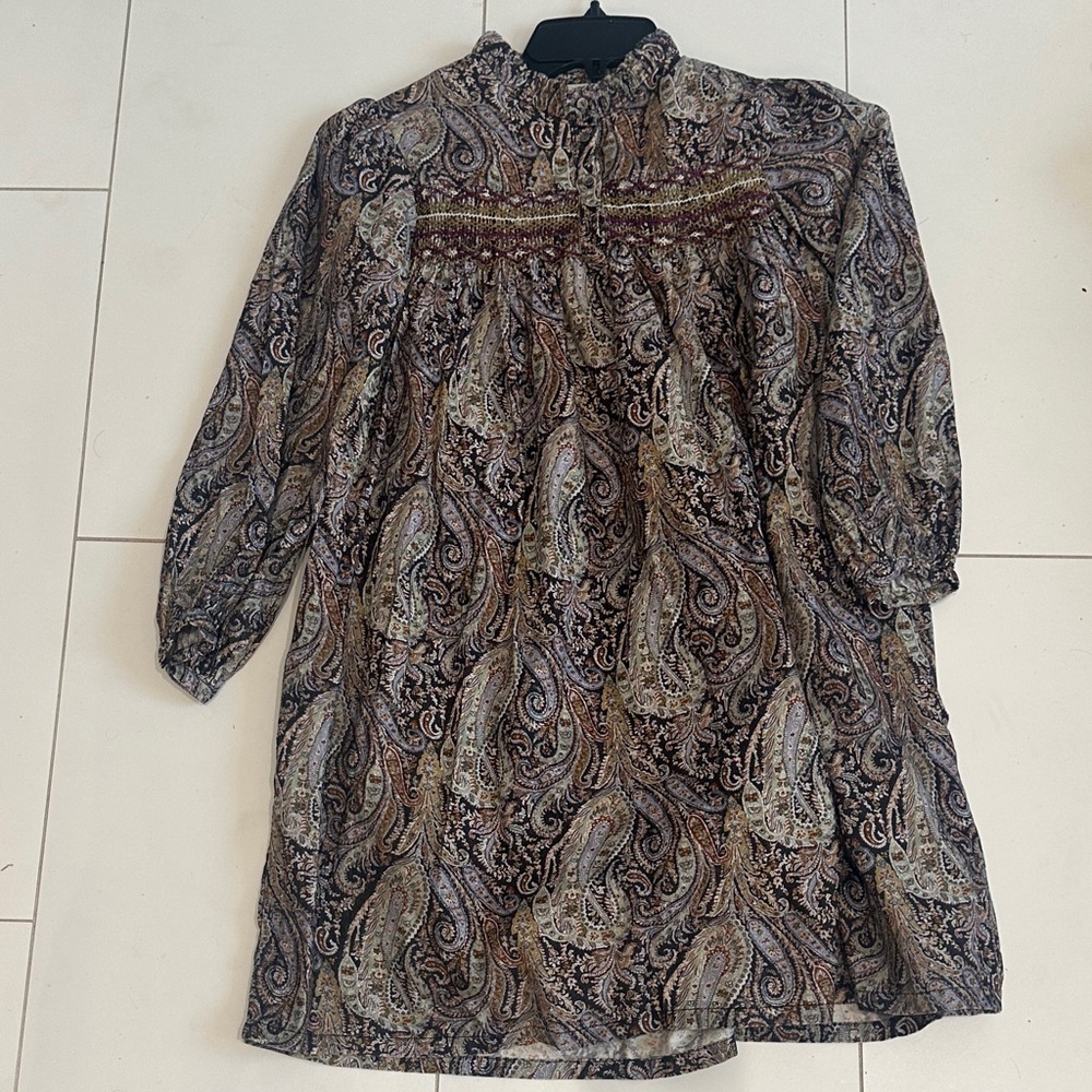 Bonpoint Multicolor Patterned Dress paisley 14 corduroy